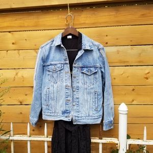 Wilfred dress and Levi's jean jacket